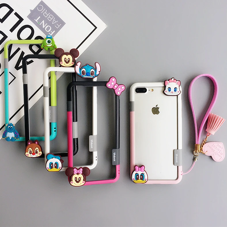 

Sam s10 plus /s9 shockproof bumper, cute stitch soft Silicone frame For samsuang galaxy note 8 /note9 for galaxy s8 plus strap