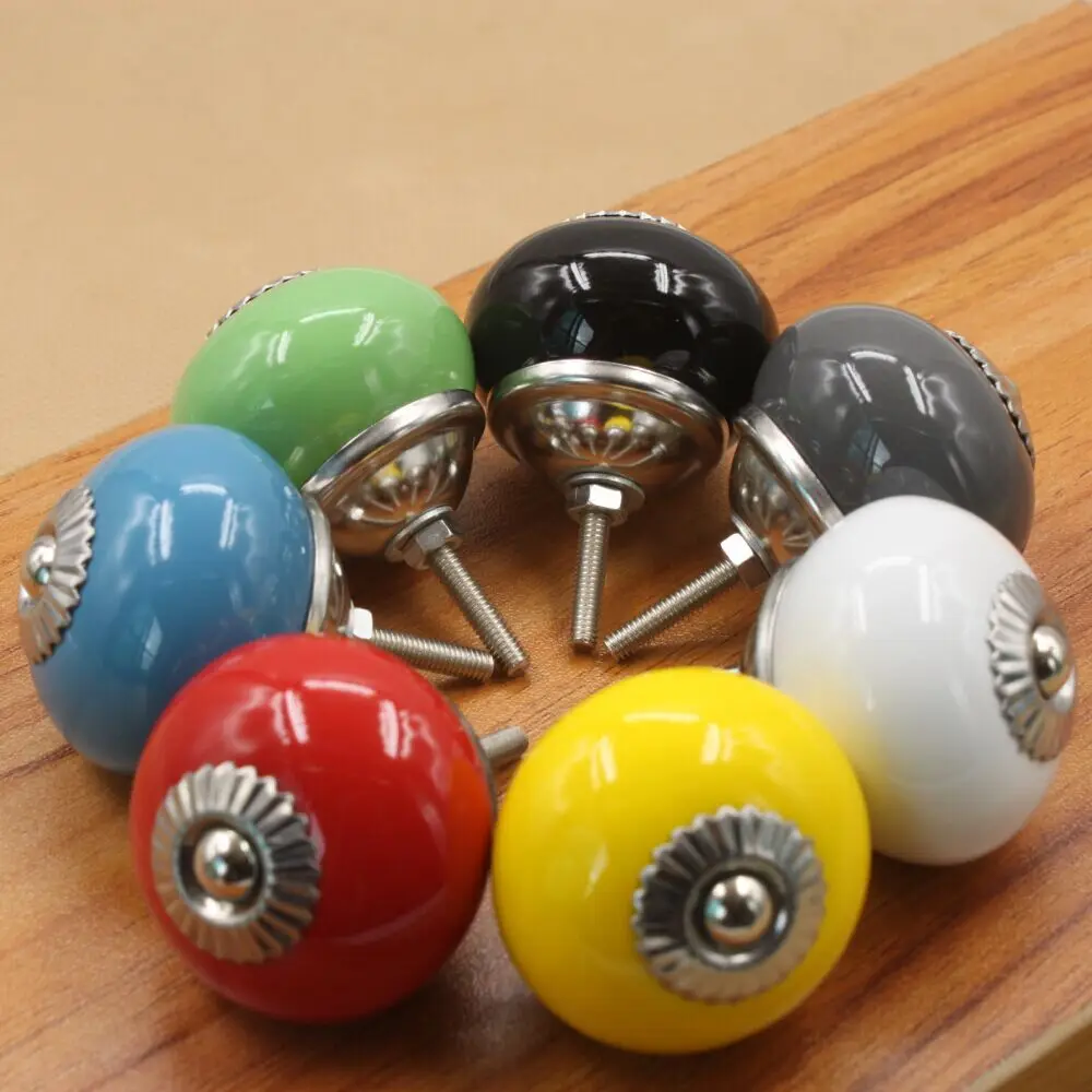 Furniture Hardware Ceramic Ball Door Cupboard Drawer Knob Pull