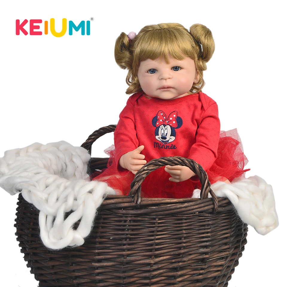 

KEIUMI 22 Inch Full Vinyl Silicone Reborn Baby Dolls Realistic Princess Baby Doll For Kids Birthday Gifts 55 cm Kids Playmates