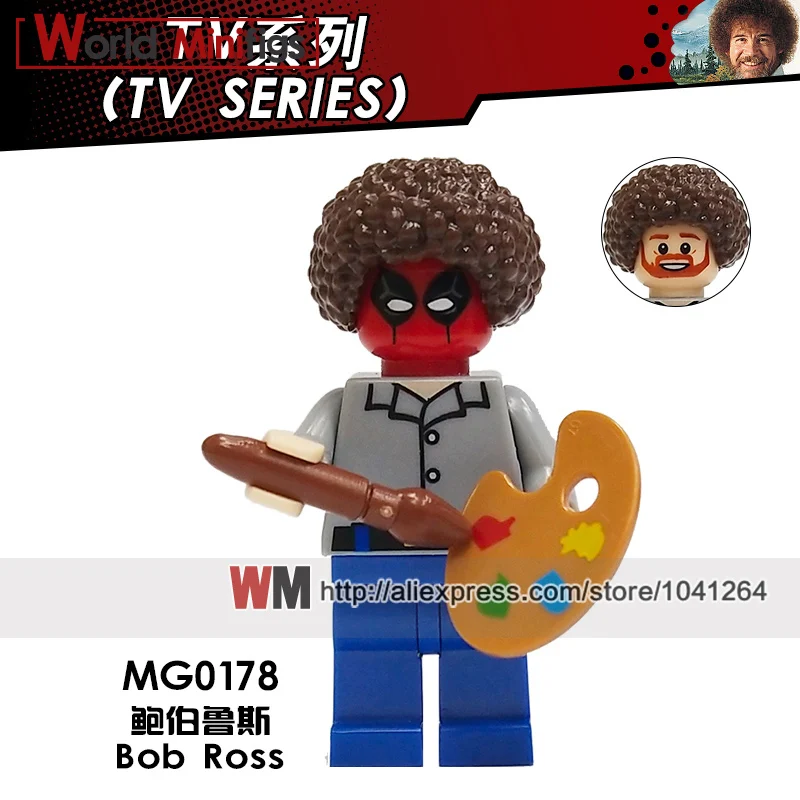 

Bob Ross Single Super Heroes American Painter The Joy of Painting Bricks Building Blocks Learning Christmas Toys Gift Children