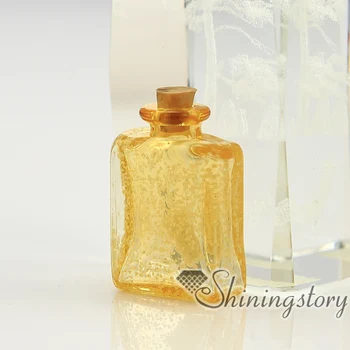 شراءمستطيل مضيئة مورانو الزجاج اليد الحرفية Lampwork الزجاج الزجاج فيال ل قلادة تذكار Jewelryurns مجوهرات التذكار مجوهرات