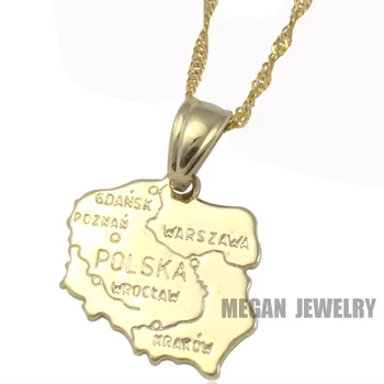 

Poland map pendant & necklace for women & men, country map Polska map jewelry