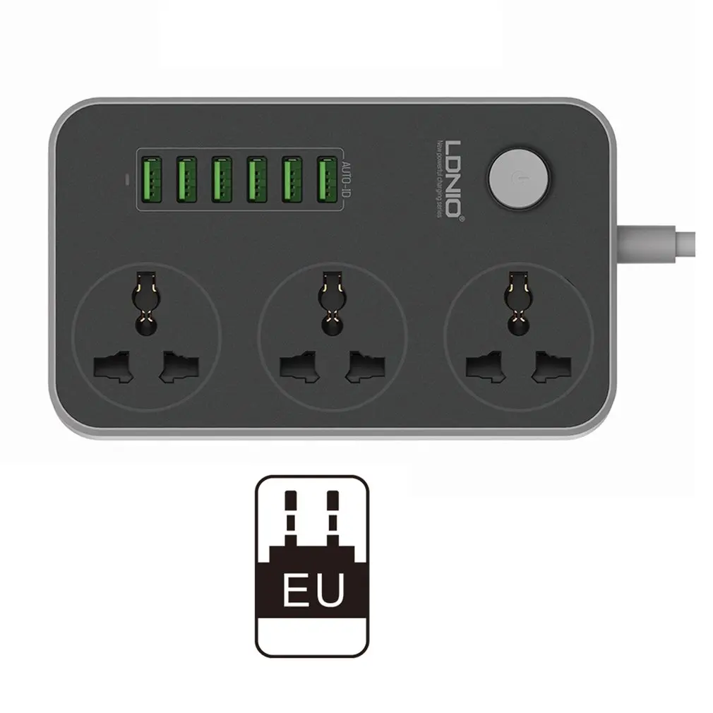 3 гнезда+ 6 usb портов USB силовая полоса умный дом защита розетки от скачков напряжения Быстрая зарядка домашний удлинитель патч-плата для ЕС/США/Великобритании