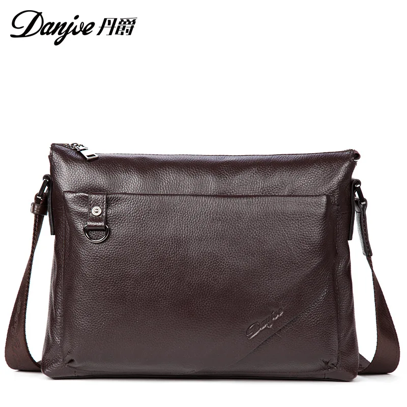 DANJUE Genuine Leather Briefcase Fashion Men Business Handbag Black Man Laptop Totes New Male Large Capacity Brand Shoulder Bag