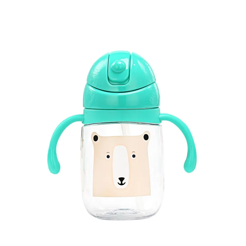 

260ML Cute Baby Quality Feeding Bottle Straw Cup Character Pattern Drinking Bottle Cups With Handles