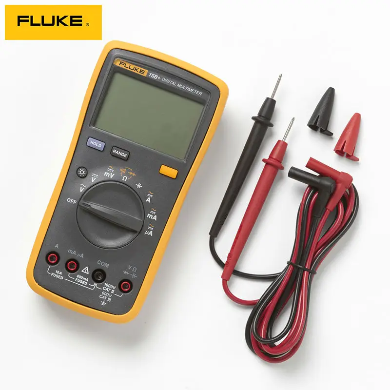 FLUKE 15B+ 4000 отсчетов AC/DC напряжение, ток, емкость, Ом Авто/ручной Диапазон Цифровой мультиметр метр