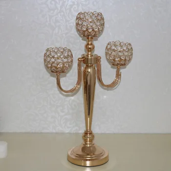 

European metal candlestick decoration gold luxury candle ware venue atmosphere layout supplies 10pcs