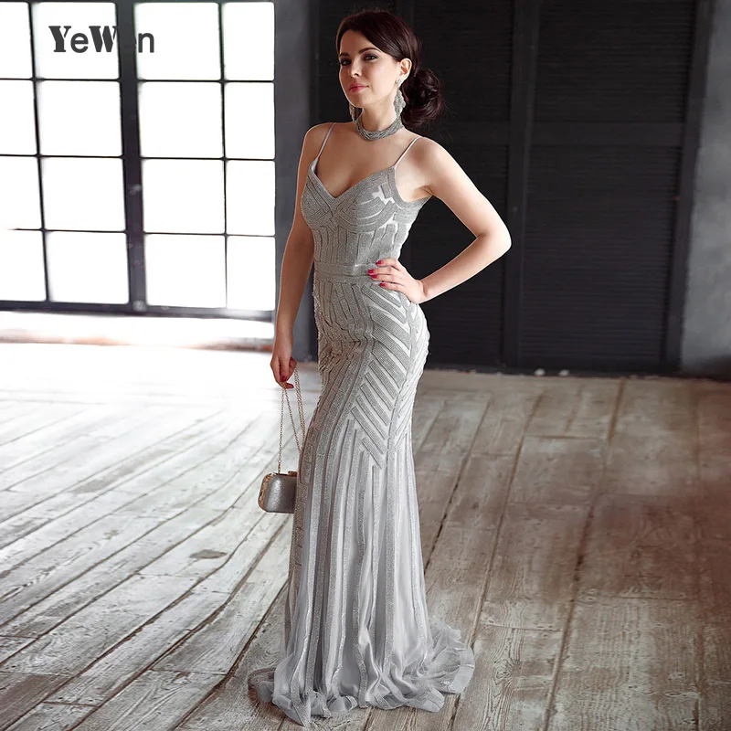 Robe De Soiree Mermaid Evening Dresses Long Party Gold Red Royal Blue Crystal African Formal Prom Dresses Evening Gown 2019