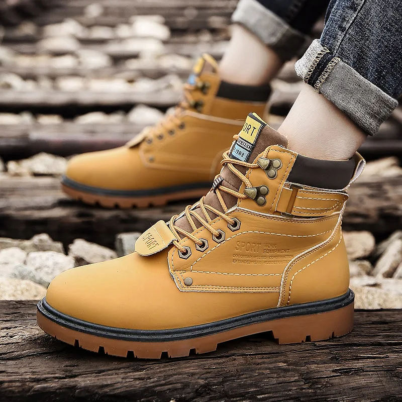 

high top winter PU leather Casual shoes for adults man comfortable Cotton shoes Antiskid bottom Fashion hot sale unisex sneakers