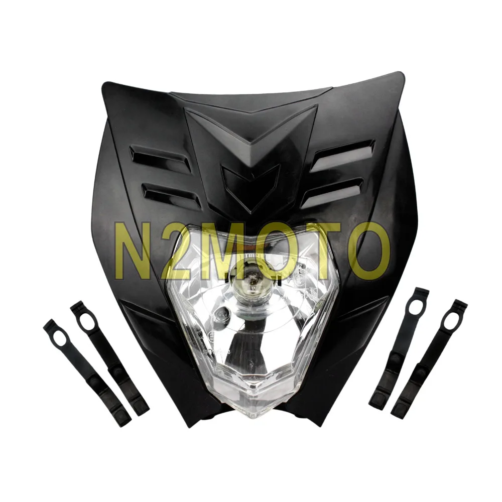 

Black Motorcycle Headlight Streetfighter Headlamp Fairing Off Road Head Light for XR CRF DRZ KLX KLR Naked Bike