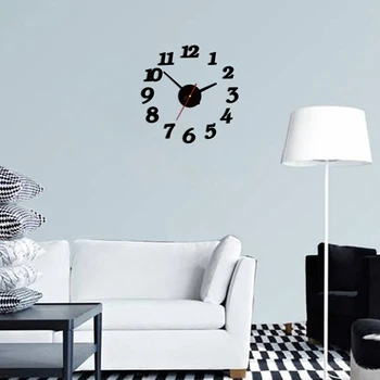 

New 3D Wall Clock Acrylic Fashion All-digital Wall Clock Modern Design DIY Roman Digital Wall Stickers Home Decor Living Room