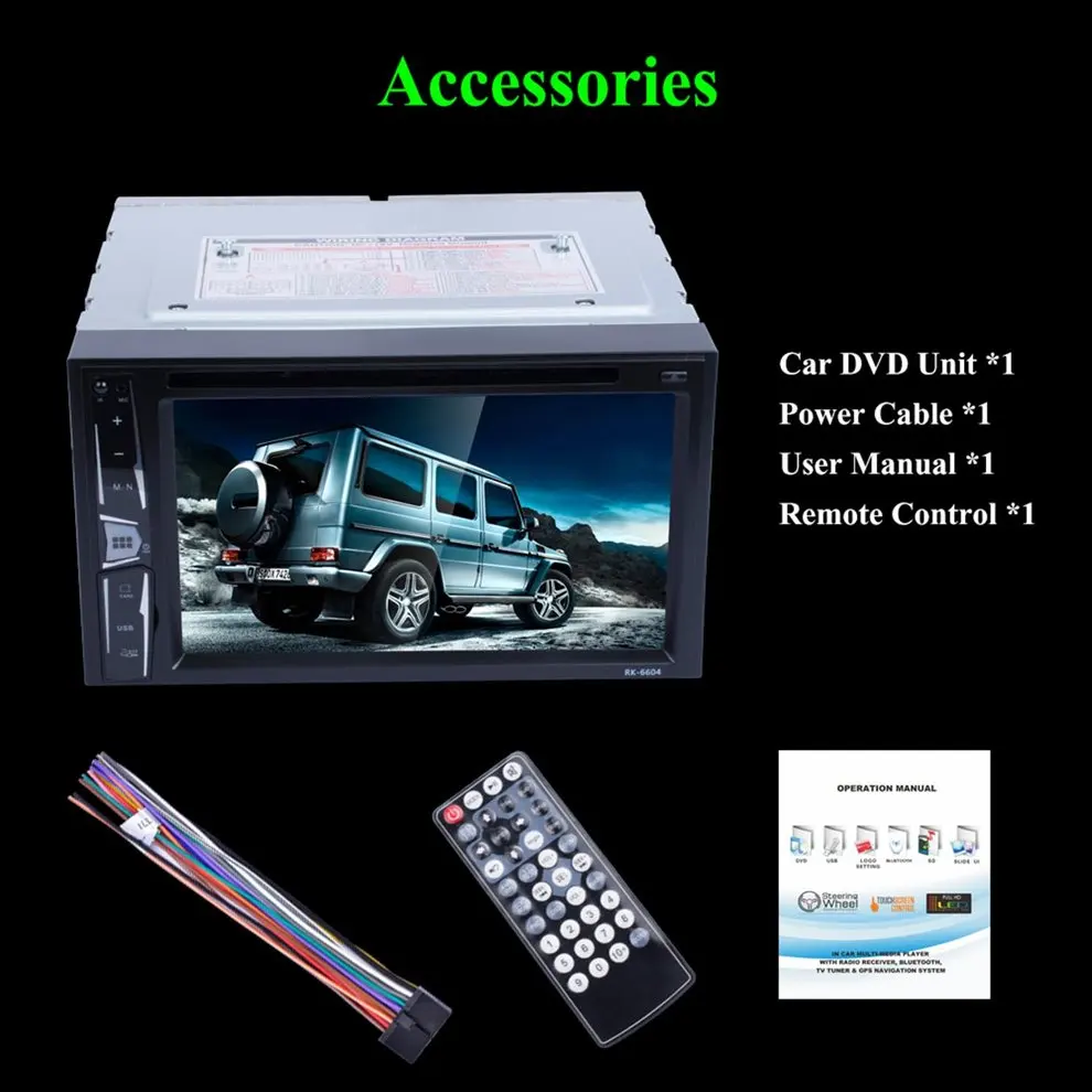 

6.2" 2 Din Car MP5 Player High-definition Digital Touch Screen Car Radio Universal DVD Player Support Rear View Camera