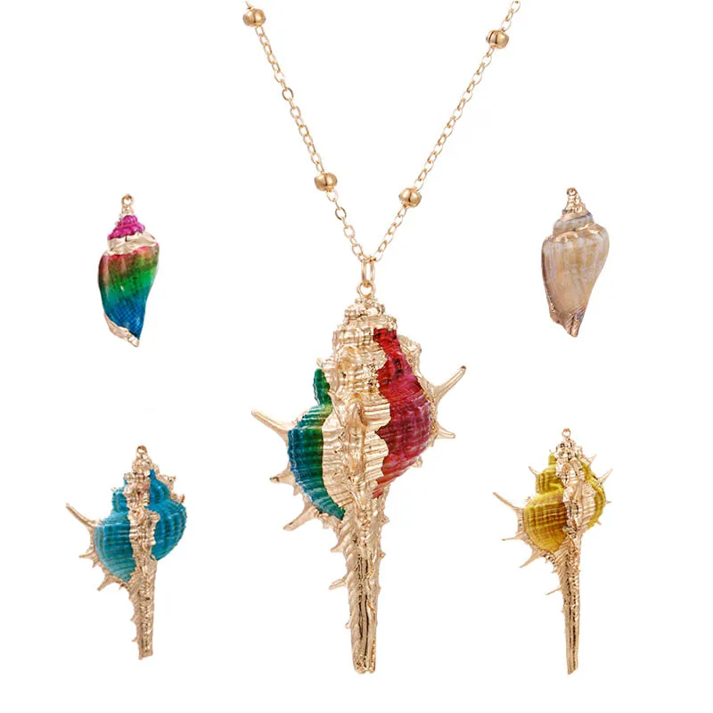 

Summer clavicle chain pendant shell conch necklace woman accessories jewelry beach fashion chain Necklaces seaside drop shipping