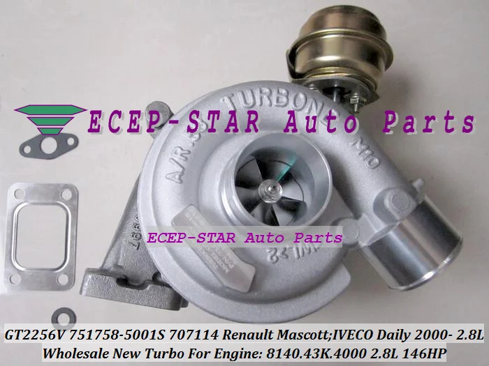 GT2256V 751758-5001S 751758-0001 707114-0001 500379251 Turbo For Renault Mascott Iveco Daily 2000- 8140.43K.4000 2.8L 146HP Turbocharger (4)