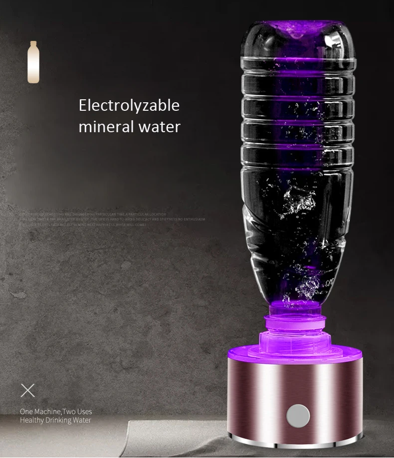 SPE/PEM богатый водородный стакан генератор воды энергия водород-богатая Щелочная бутылка с ионизатором воды светодиодный портативный анти-старения Экологичная чашка