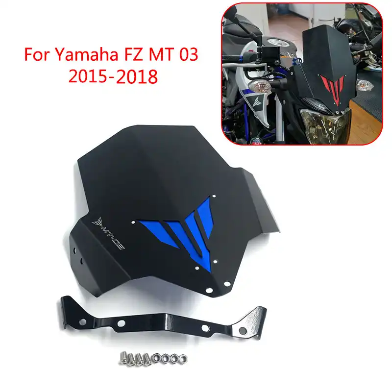 Mt 03 Fz 03 Mt 03 オートバイアッパーヘッドライトトップカバーフロントガラス Fz Mt 03 15 16 17 18 バイク Aliexpress