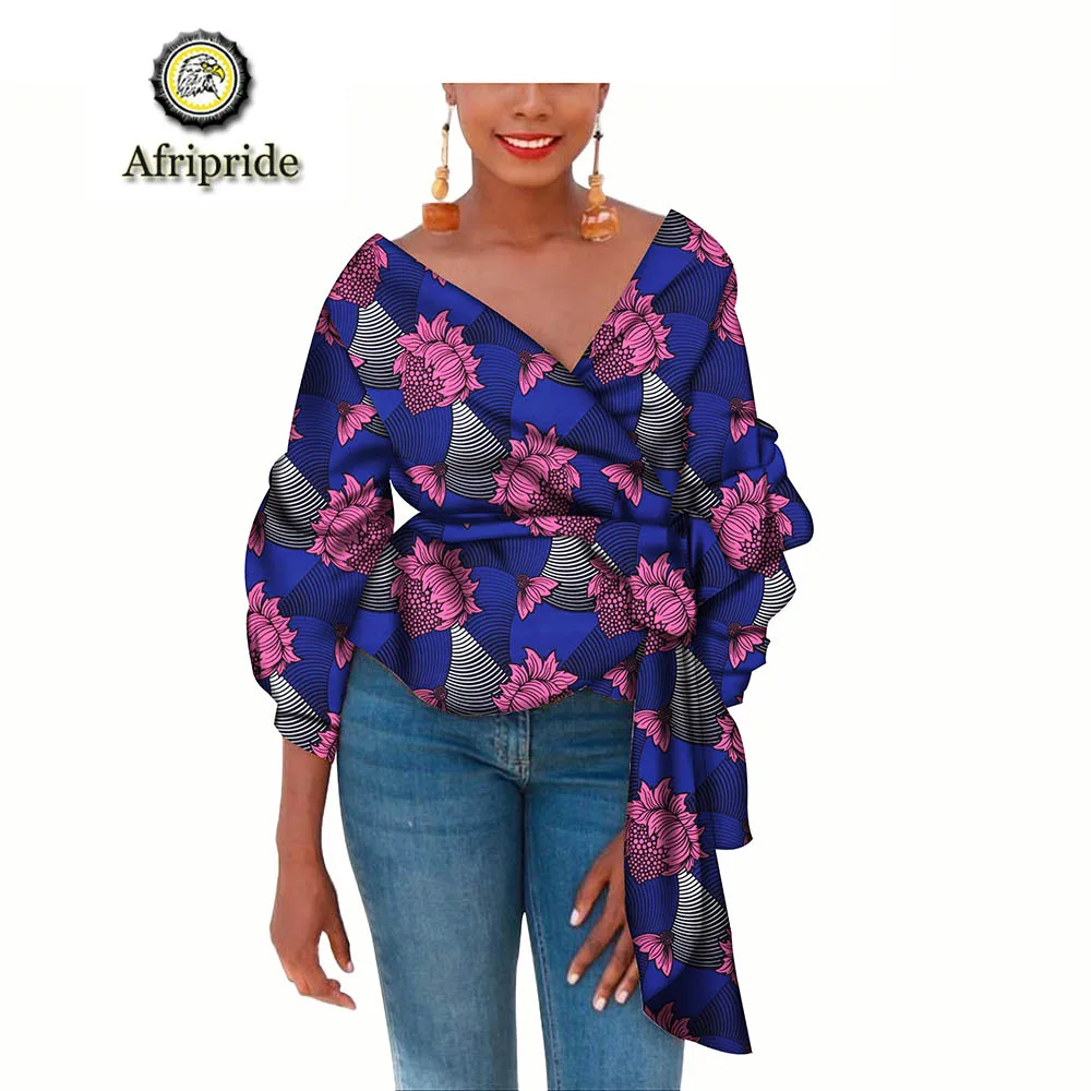 2019 african coats AFRIPRIDE dashiki bazin riche ankara print coat private custom pure cotton v-neck coat spring&autumn S1824010