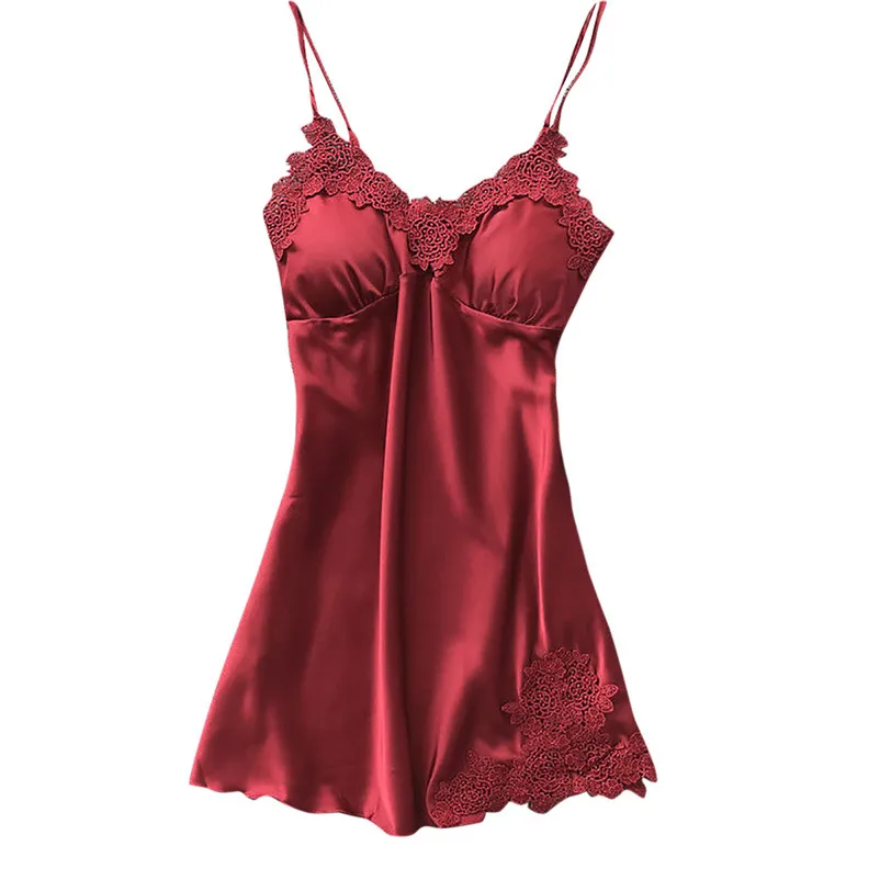 Женское сексуальное кружевное белье большого размера, ночное белье, романтическое белье, халат, ночная сорочка больших размеров, ночная сорочка на бретельках, ночная рубашка# 15A - Цвет: Wine