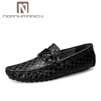NORTHMARCH 2019 Men Shoes Genuine Leather Loafers Casual Flats Shoes For Men Business Wedding Shoes Men Mocassim Masculino Couro northmarch new brand genuine leather men oxfod shoes lace up casual business wedding shoes men pointed toe comfort shoes