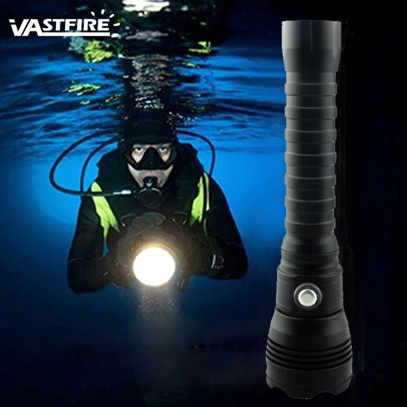 Super Brightness 4 mode 3000K Yellow light XHP70 LED diving flashlight 26650 Underwater 100m Scuba  - 32956161706