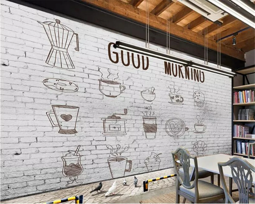 beibehang behang Mural custom advanced wallpaper hand draw brick wall