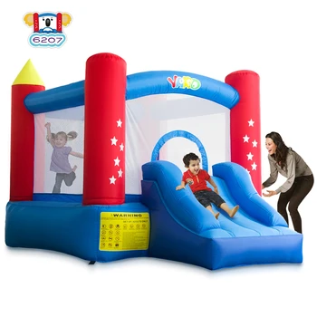 YARD Indoor Outdoor Bounce House with Slide Blower for Kids 6207 Inflatable Bouncer with Slide Bouncy Castle Jumping Trampoline outdoor games pvc inflatable bouncy castles for children with blower
