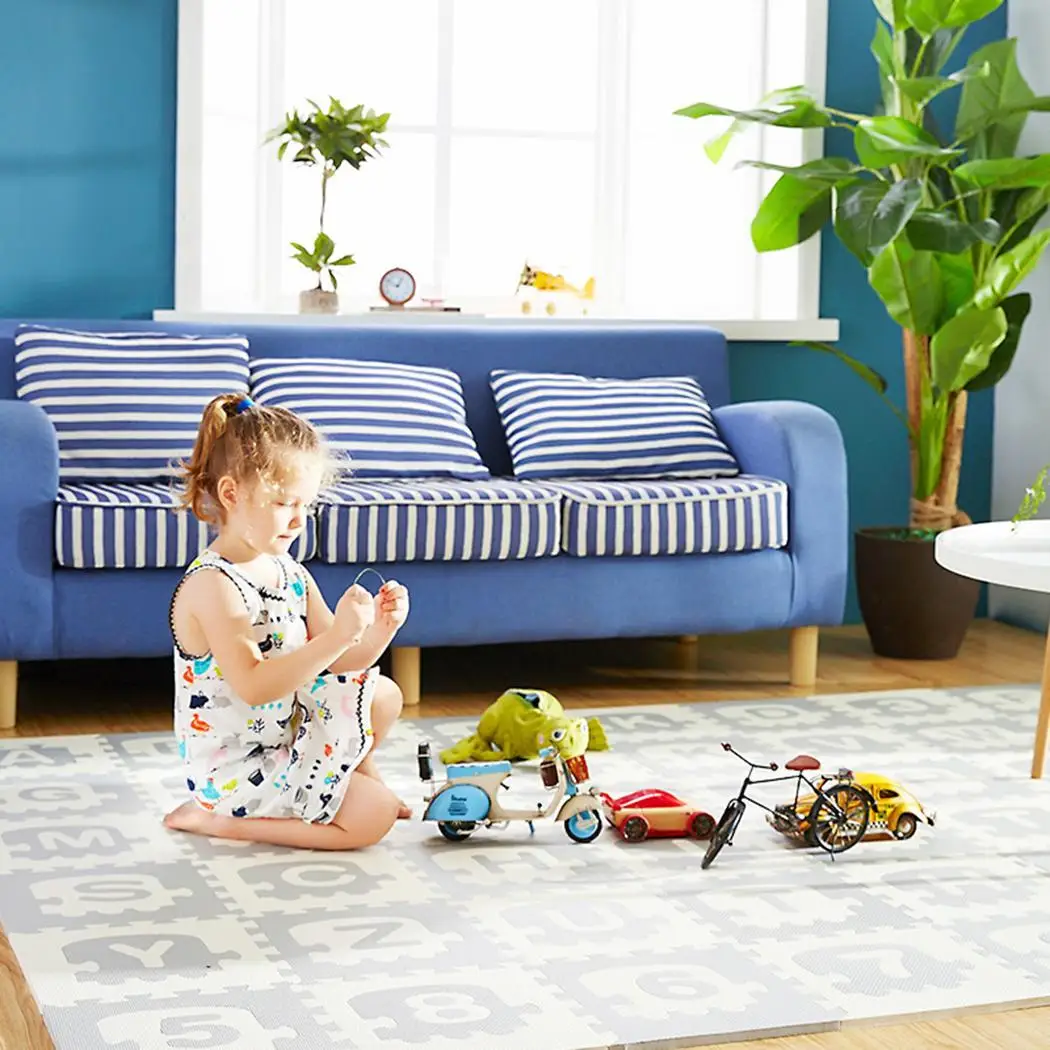 

Infant Baby Play Mat Puzzle Gray Children's Mat Thickened Tapete Infantil Baby Room Crawling Pad Patch Folding Mat Carpet
