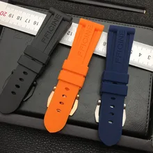 22 мм 24 мм 26 мм мужской синий черный оранжевый ремешок для часов силиконовый резиновый ремешок для часов Panerai ремешок браслет с пряжкой PAM бесплатный инструмент