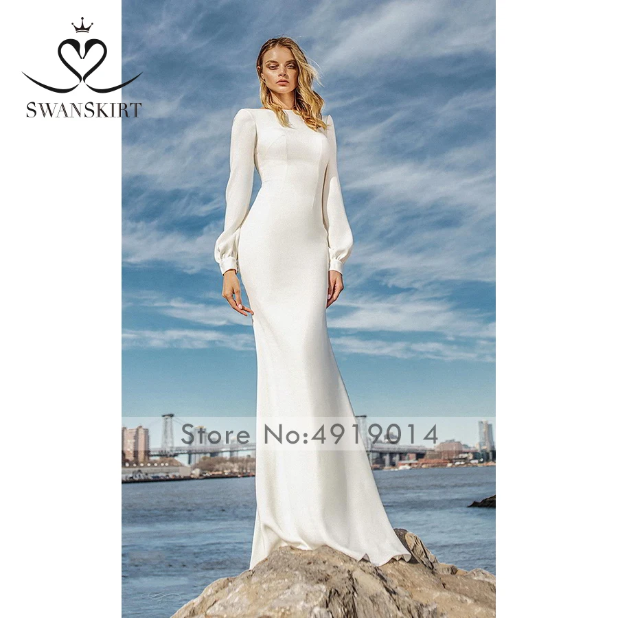 Swanskirt свадебное платье Винтаж Королева платье vestido de noiva сексуальный взгляд на длинные юбки в Турции 2019 индивидуальные плюс SizeS104