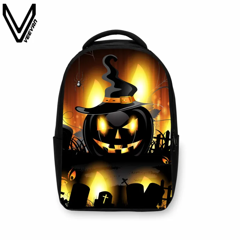 2019 New Arrival Fire Skull Backpack Halloween Pumpkin Lantern 3D