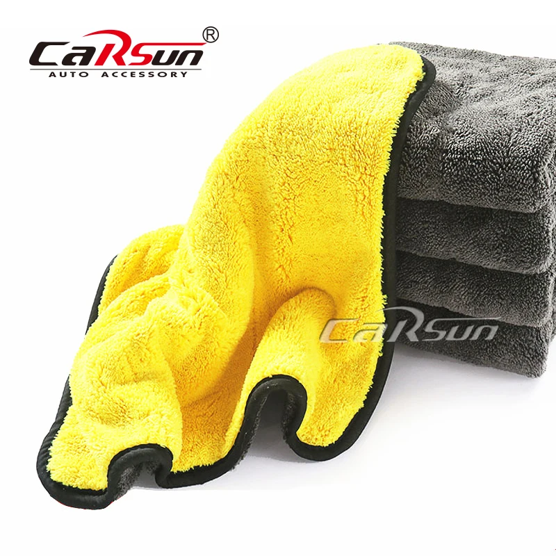 

High quality 45x38cm Dual Microfiber Car Cleaning Washing&Drying Towel Auto Wax Detailing Polishing Cloth Multi-functional Towel