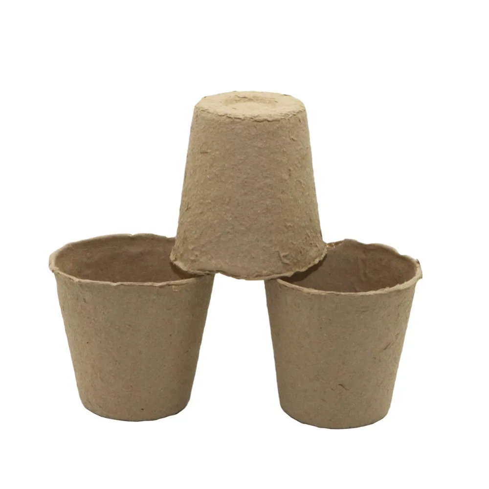 

20 Pcs Round Pulp flower pot Peat Pots Plant Seedling Cultivate Cups Nursery Herb Seed Biodegradable Pots Gardening supplies