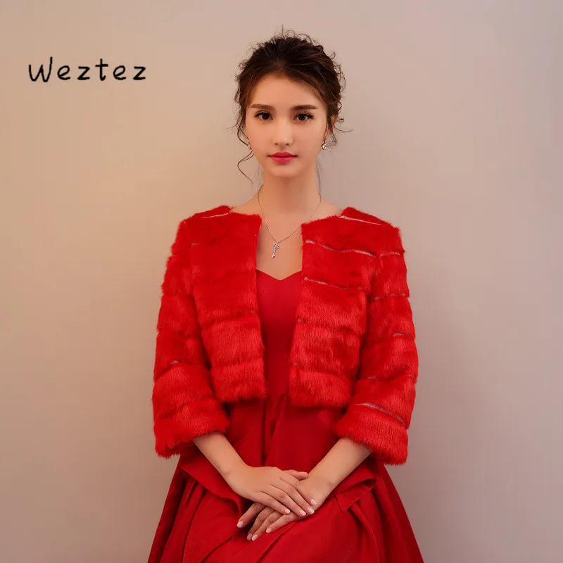 

Women Evening Dress Cover Up Shawl Faux Fur Wrap Fashion Handmade Shrug Fur Stole Wedding Jacket Accessories PJ109