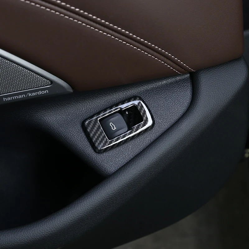 

For BMW 5 Series G30 528li 530li 2017 2018 Car Carbon ABS Plastic Interior Tail Door Switch Frame Cover Trim Accessory