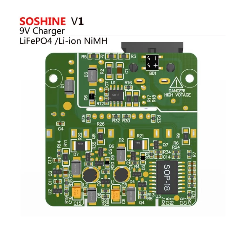 Soshine V1 9V 6F22-зарядное устройство для литий-ионного, LiFePO4 Перезаряжаемые Батарея Зарядное устройство