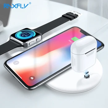 

RAXFLY Wireless Charger For iPhone XS XR XS Max X 8 Plus 10W 3 in 1 Qi Wireless Charger For Samsung Galaxy S10 S9 S8 Note 9 8