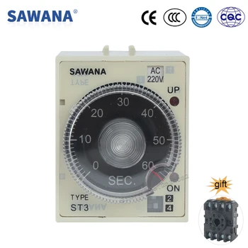 

Interval Delay Time Relay Digital Timer ST3PG-E AC220V 110V 380V DC 24V 12v Time Relays 8 pin 60s/10min/60min/6h SPDT with Base