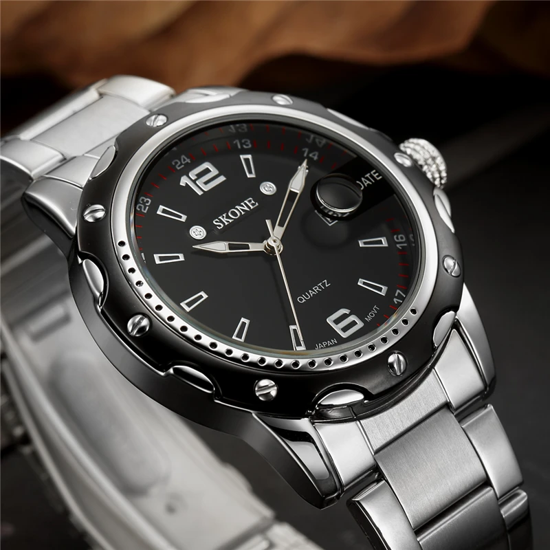 

Skone Business Watches Men Luxury Brand Waterproof Quartz Watch Male Stainless Steel Casual Wristwatch Man relogio masculino