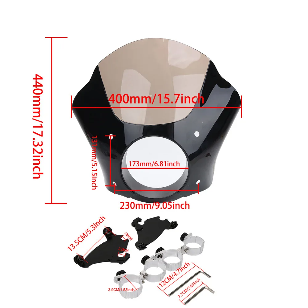  Shades Black Gauntlet Fairing For Harley 86-14 Sportster XL 883 1200 (1)