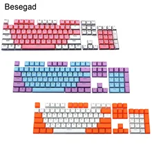 Besegad двойной цветной 104-Key PBT Pervious Light Keyset ключ Кепка для ключей для механической игровой ПК Компьютерная клавиатура