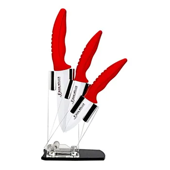 

Multifunctional Universal Colorful Ceramic Knives Sets Kitchen Cleaning Vegetable Tools with Stand