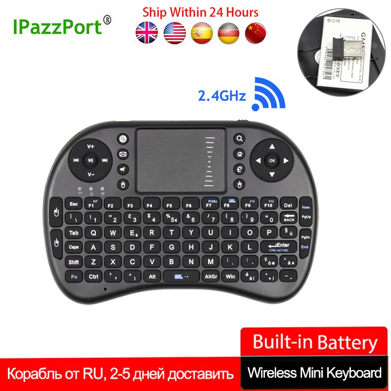 Mini Wireless Keyboard I8 usb Keyboards Mouse 2.4GHz Handheld Touchpad