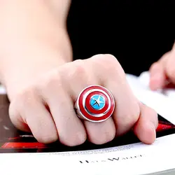 Стив Роджер кольцо Капитан Америка Кольца Высокое качество титан сталь вес 22 г Забавные игрушки дропшиппинг поддержка SP194