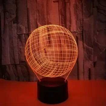 

3D Vision Night Light Volleyball Image Touchment Control Colorful 3D Night Lamp 7 Colors Desk Light