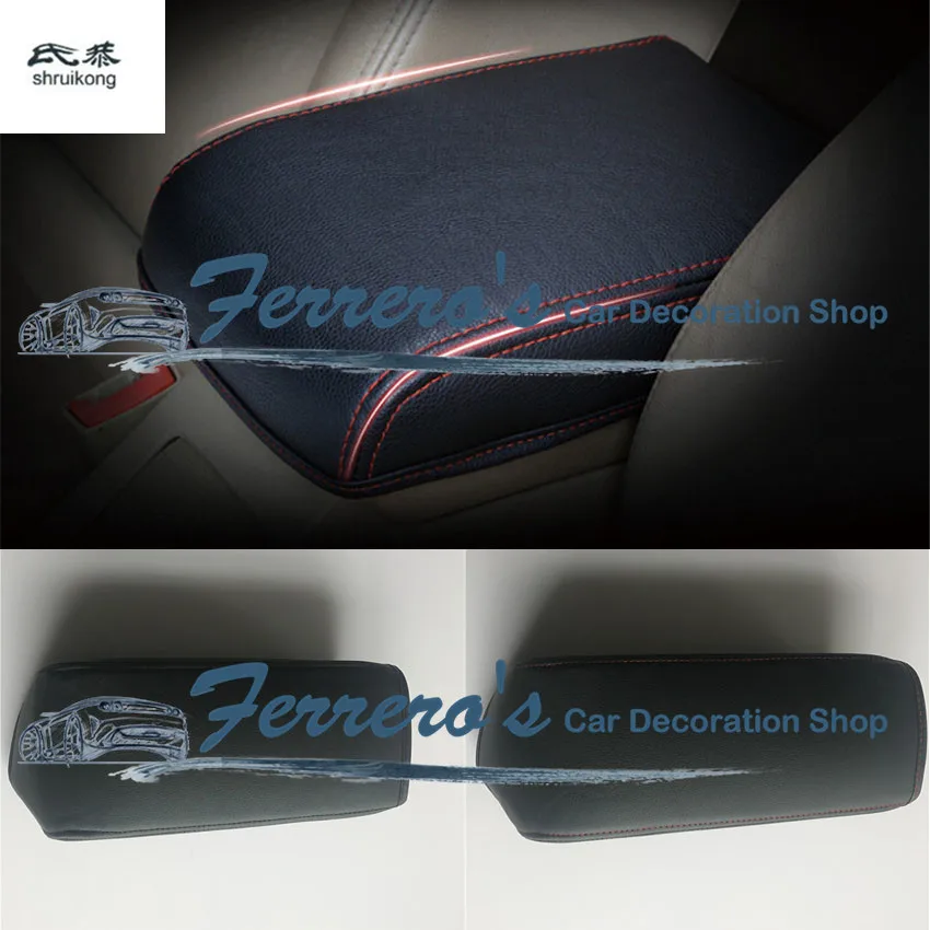 

Free shipping high quality 1pc for 2008-2017 Nissan Qashqai J10 J11 PU leather car accessories armrest box protection cover