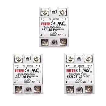 

Solid State Relay 12v 24v SSR-10VA SSR-25VA SSR-40VA 10A 25A 40A Relais Regulator AC SSR 10VA 25VA 40VA Rele Power Supply