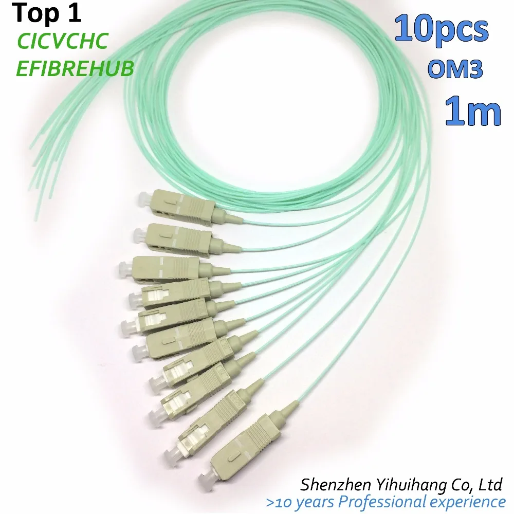 imágenes para 10 unids SC/PC-0.9mm-PVC-OM3 (50/125)-Aqua-1m/Pigtail De Fibra Óptica imágenes para 10 unids SC/PC-0.9mm-PVC-OM3 (50/125)-Aqua-1m/Pigtail De Fibra Óptica