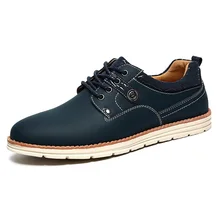 Spring Autumn Men Leather Casual Shoes Male Comfortable Leather Shoes Men Work Shoe Solid Color Lace