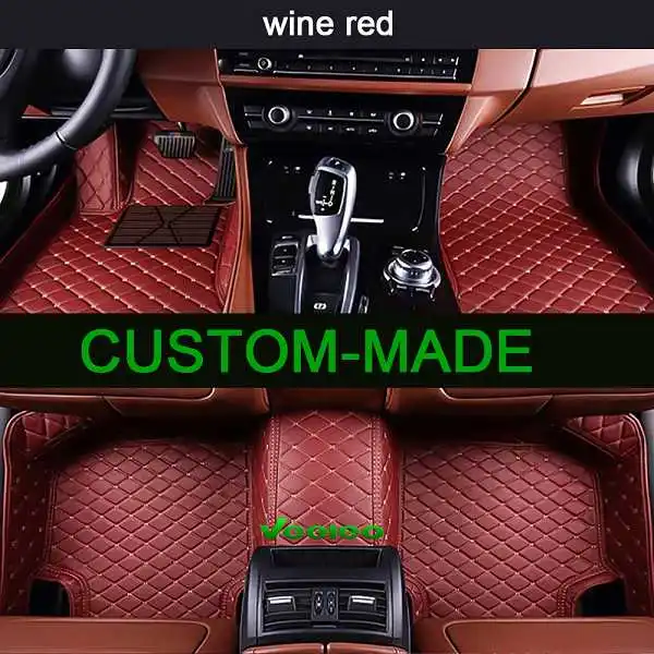 Veeleo 6 цветов кожаные автомобильные коврики для hyundai Tucson 2004-2009 всепогодные водонепроницаемые автомобильные коврики 3D прокладка ковров - Название цвета: wine red