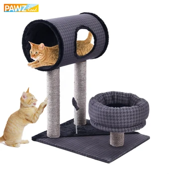 

Fast Shipping Cat Tree Scratching Post Soft Plush with Sleeping Bed Fish Play Toy Multi-layer Cat Furniture Pet Supplies